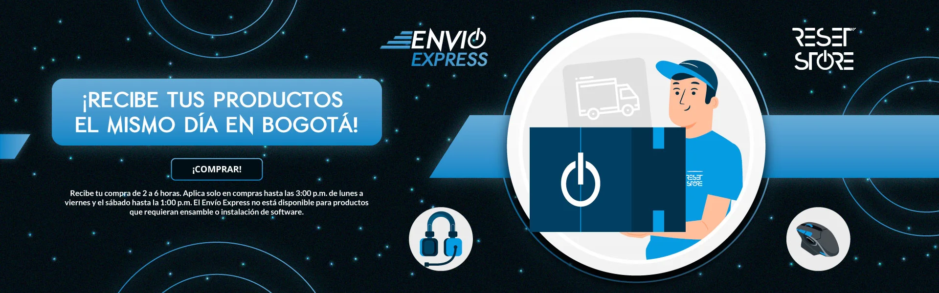 Banner Envío Express para Bogotá Tienda PC Gamer