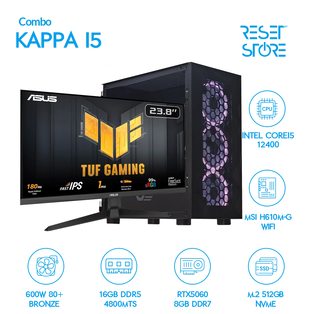 Combo Kappa i5 - RTX5060 + 24" 180Hz