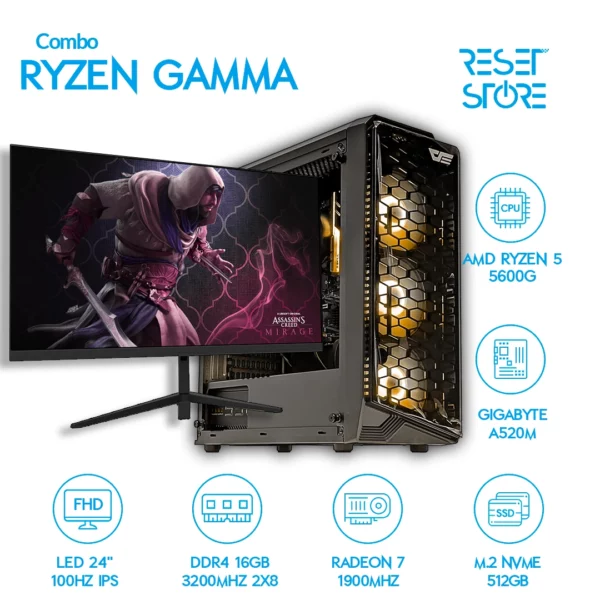 Combo Ryzen Gamma + Led 24" 100Hz