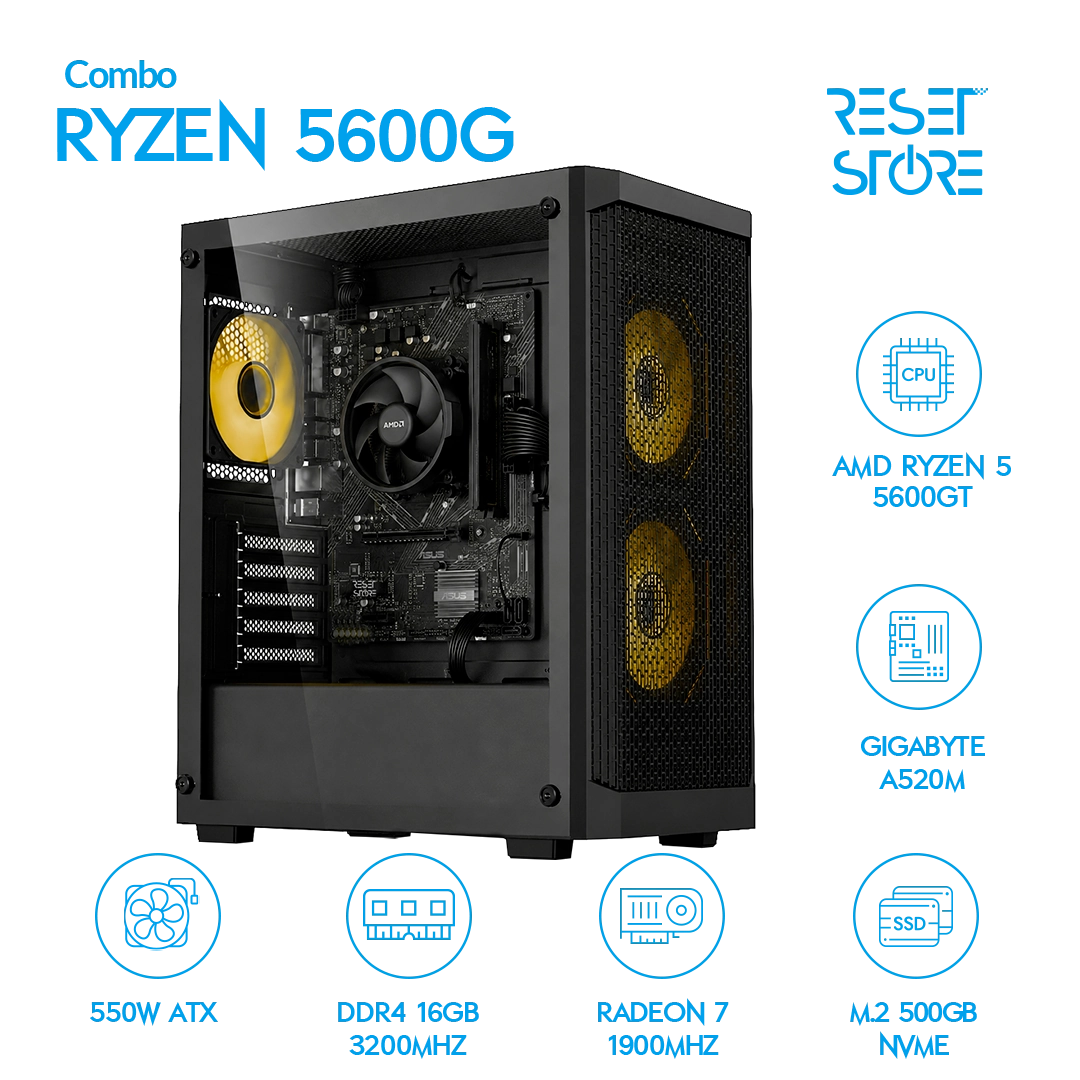Combo Ryzen 5 5600G + 16GB + 550W