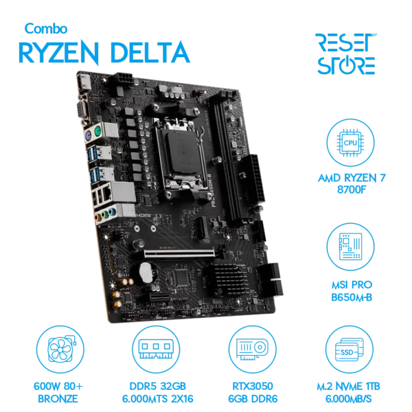 Combo Ryzen Delta R7 8700F + RTX3050 + Led 27″ - Imagen 3