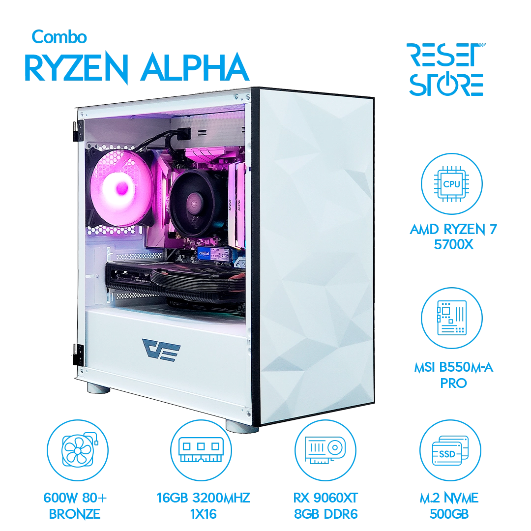 Combo Ryzen Alpha R7 5700x + RX 9060XT 8G