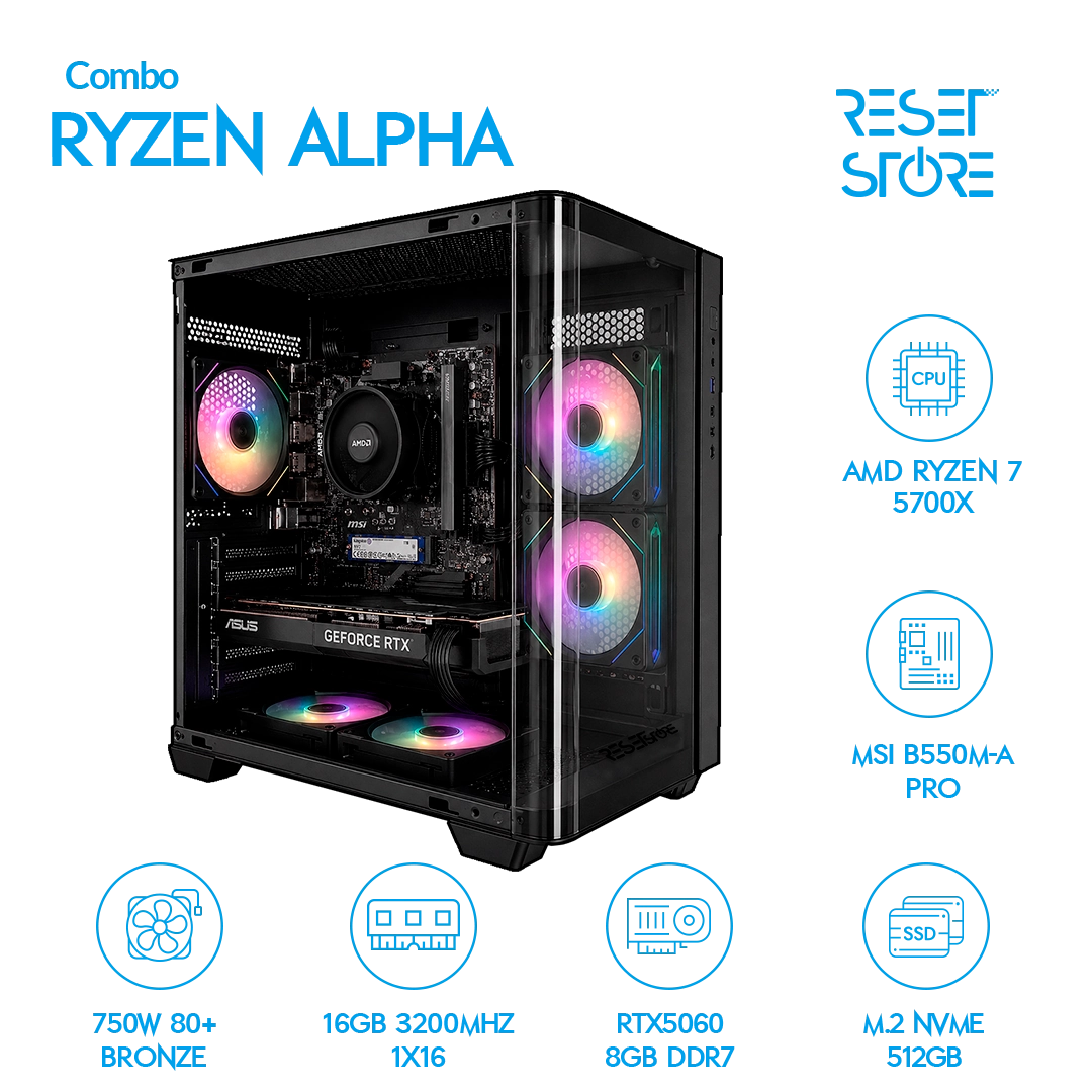 Combo Ryzen Alpha 5700x + RTX5060 + 750w